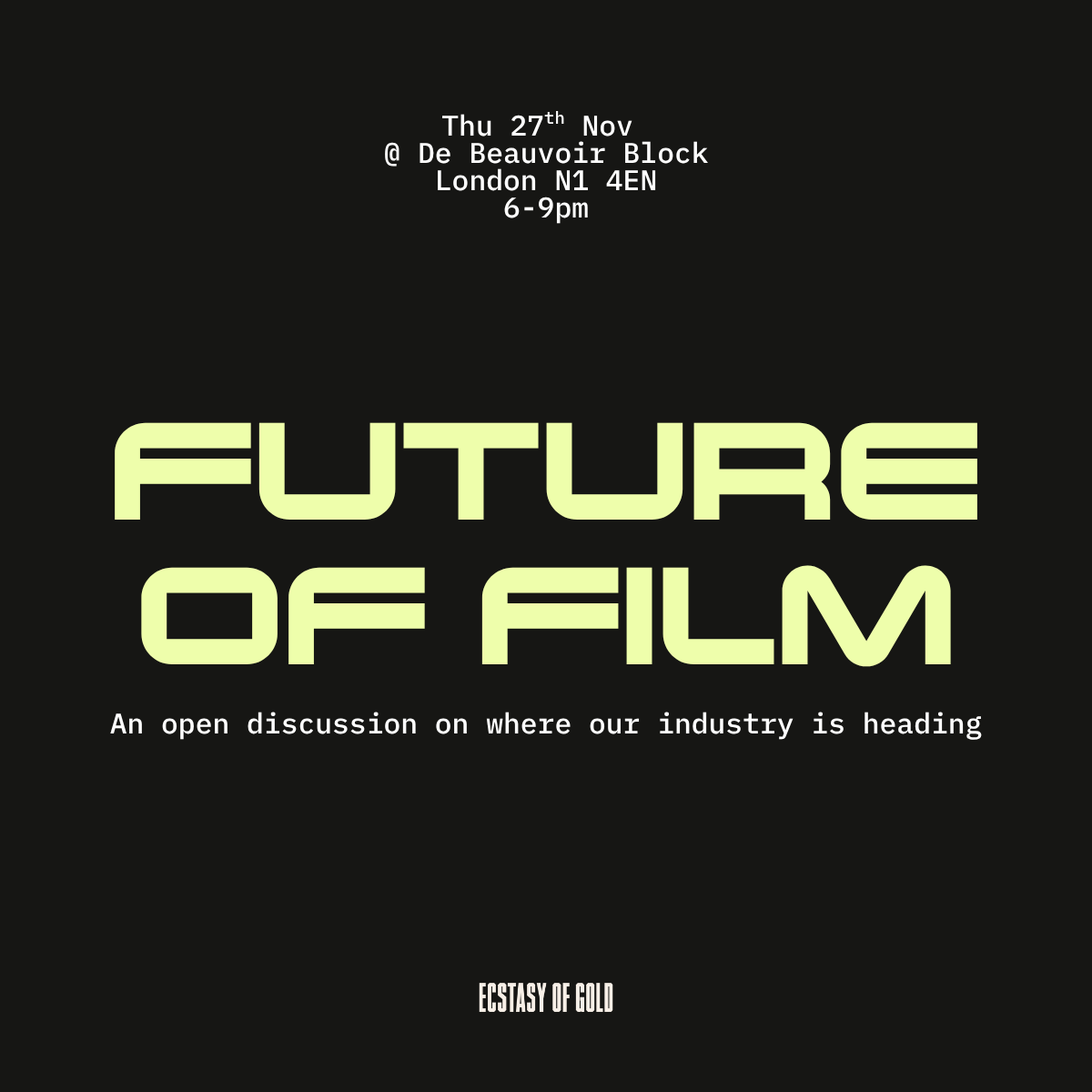 Ecstasy of Gold: Future of Film Event